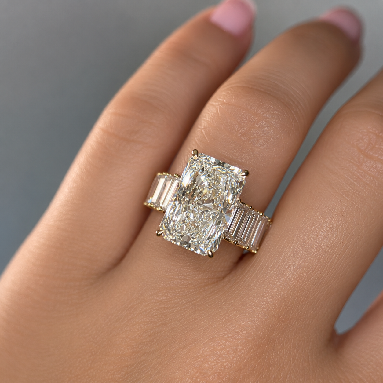 11.92 Carat Radiant Cut Diamond Engagement Ring